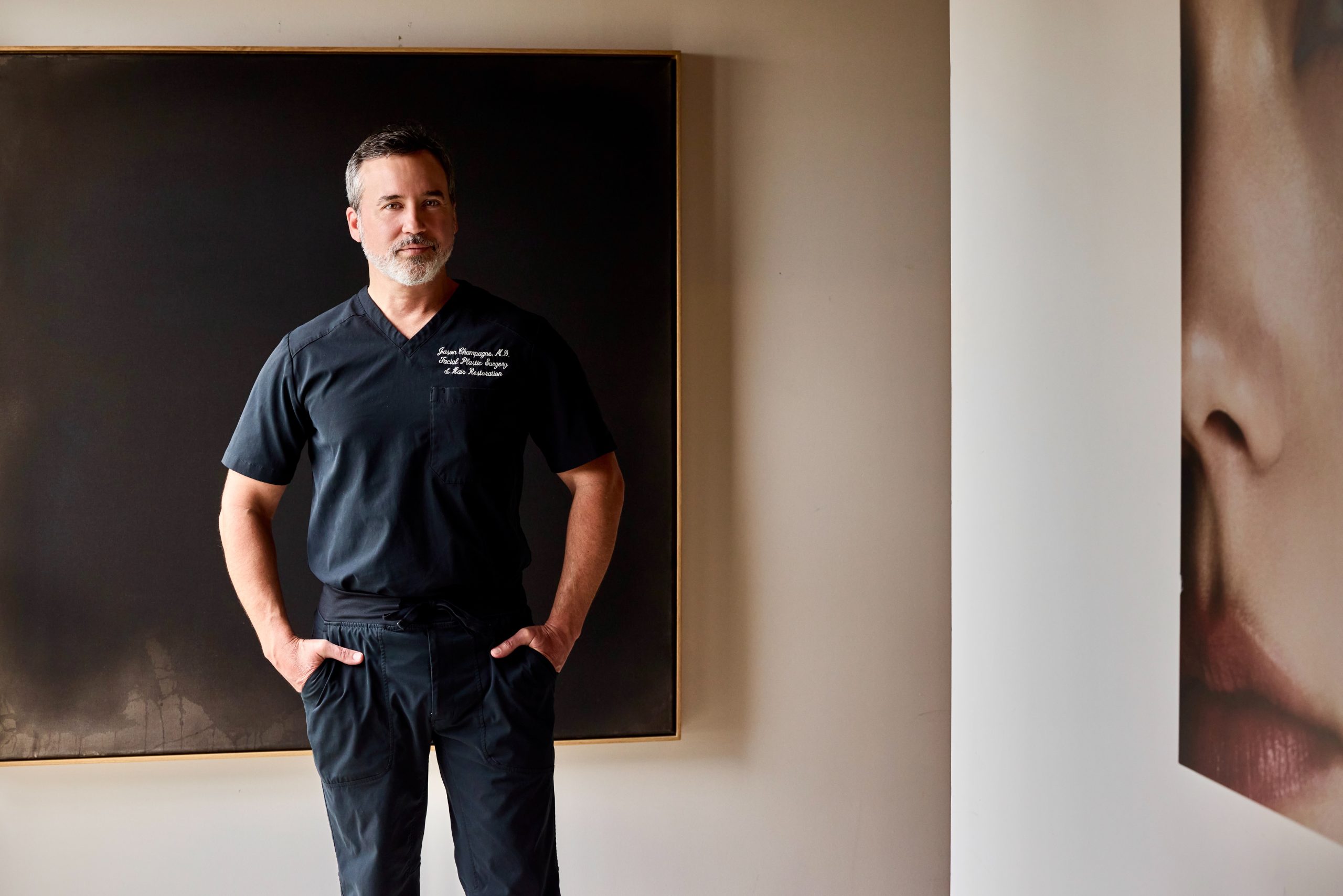 Dr. Jason Champagne in his Beverly Hills office